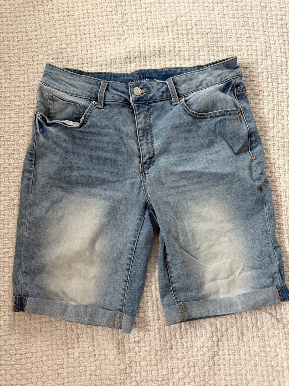Time and Tru Light Blue Denim Bermuda Shorts